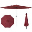 Costway 12-Foot Patio Umbrella - Red with Crank Handle and 8 Ribs