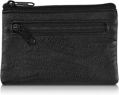 kwmobile RFID Key Case Zippered Black Imitation Leather