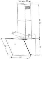 Respekta Cooker Hood 60Cm Angled Fan With Led Lighting