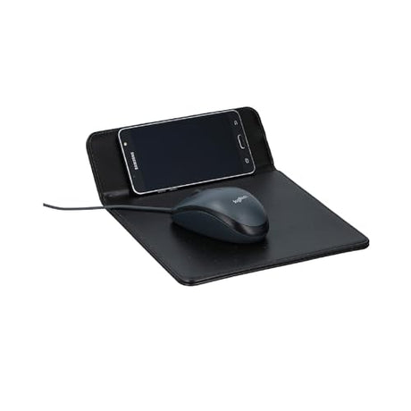 Grundig Wireless Charging Mousepad - Black Faux Leather With 3-In-1 Function
