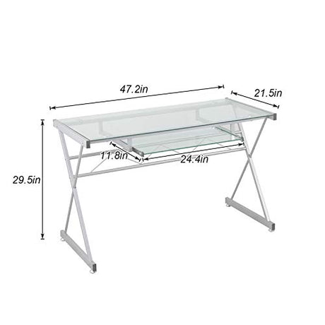 Dlandhome Computer Desk With Keyboard Tray - Perfect For Small Spaces