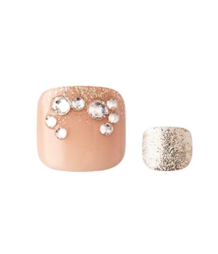 imPRESS Press-On Gel Pedicure Nails BIPT015M Bubbles Design