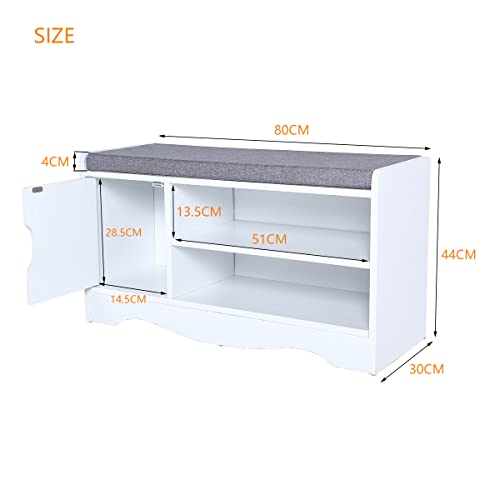 Heute Shoe Bench Shoe Rack With Cushion For 4-6 Pairs Of Shoes