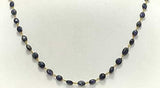 Ph Artistic Beautiful Necklace - Natural Oval Blue Sapphire - Elegant 18K Gold Wire Design