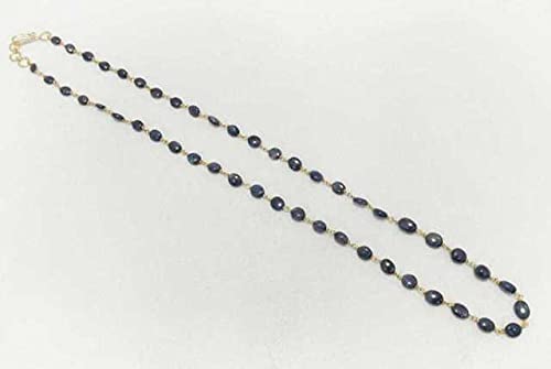Ph Artistic Beautiful Necklace - Natural Oval Blue Sapphire - Elegant 18K Gold Wire Design