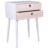 House Nordic Bedside Table Rimini - Stylish White Nightstand With 2 Drawers