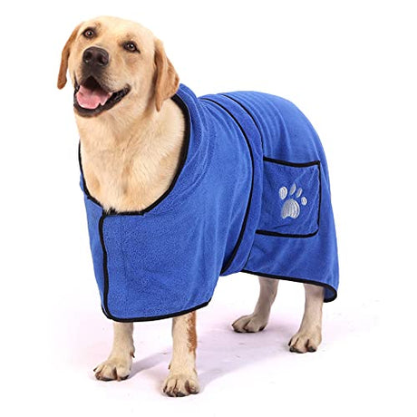 Zunea Dog Bathrobe Towel With Hood For Small Dogs - Absorbent & Easy To Wear