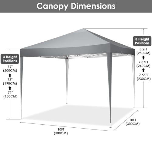 Tooluck Folding Gazebo 3X3M With Sandbags - Waterproof & Adjustable