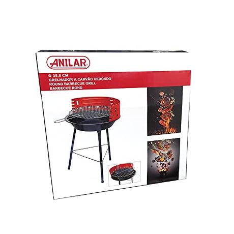 Maturi Outdoor Standing Round Charcoal Barbecue 35.5Cm - Perfect For Small Spaces