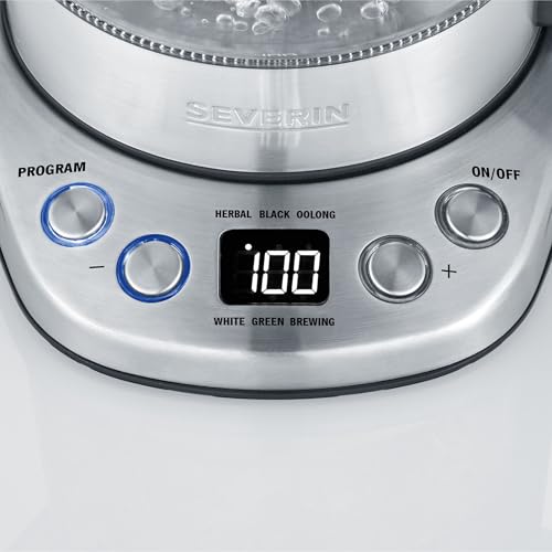 Severin Wk 3473 Glass Tea Kettle Deluxe Mini With Temperature Control