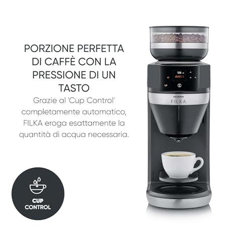 Severin Filka Fully Automatic Filter Coffee Maker - 5-In-1 With Grinder