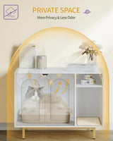 Hzuaneri Cat Litter Box Enclosure - Stylish Hidden Furniture With Scratching Mat