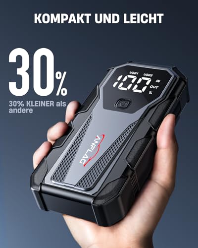 Anflag Car Jump Starter Power Bank For 12V Vehicles - 8000A Peak Current