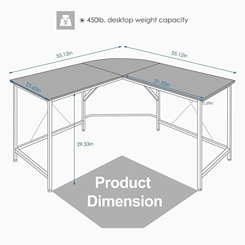 Bachl L-Shaped Modern Desk - Spacious & Stylish Home Office Solution