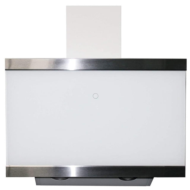 Respekta 60cm angled cooker hood with glass shade and stainless steel frame in black