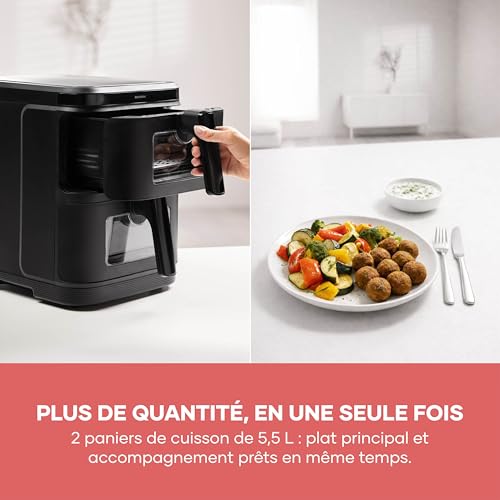 Severin S-Fry Duo Stack Hot Air Fryer - Oil-Free Cooking & 9 Programs