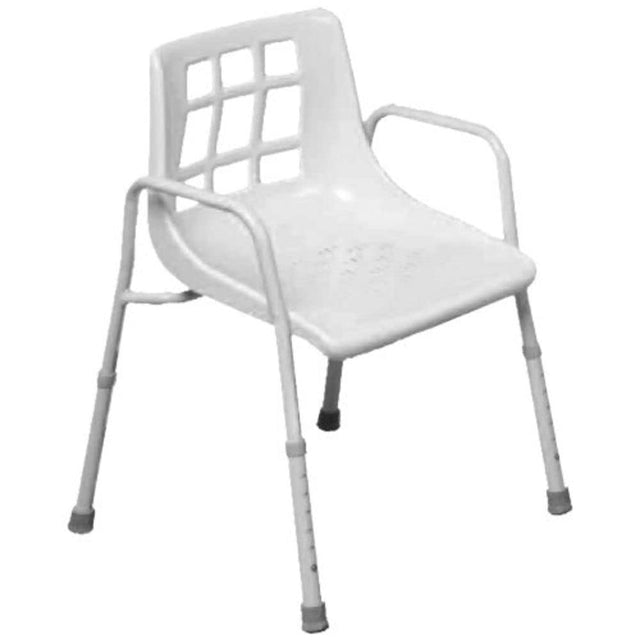 NRS Healthcare M48295 Shower Chair with adjustable height and supportive backrest