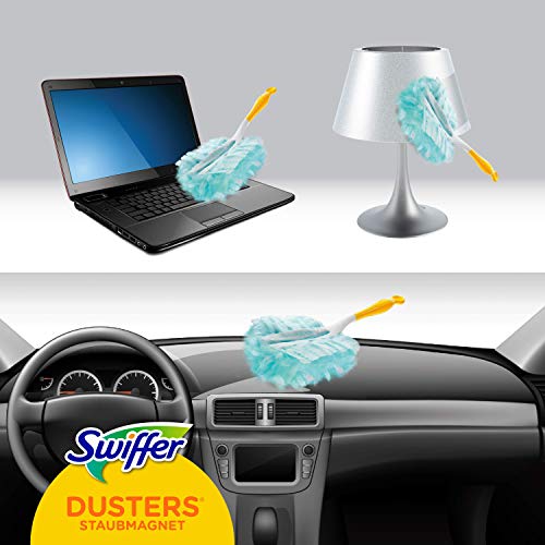 Swiffer Duster Kit With Handle + 5 Feather Dusters + Collects Twice The Dust