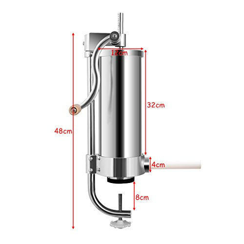 Costway Manual Sausage Filler - Stainless Steel Machine With Table Clamp
