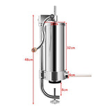 Costway Manual Sausage Filler - Stainless Steel Machine With Table Clamp