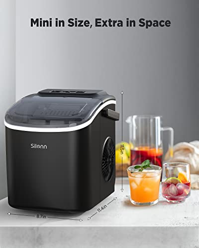 Silonn Countertop Ice Maker - Quick Ice Production & Portable Design