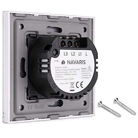 Navaris Touch Light Switch - Elegant Design For Indoor & Outdoor Use