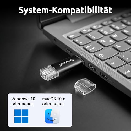 Intenso Twist Line 64Gb - Dual Usb 3.2 Flash Drive With Usb-C & Usb-A, 70Mb/S Speed