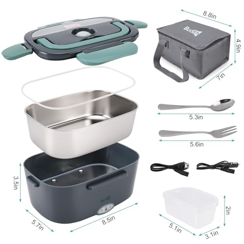 Budth Electric Lunch Box - Portable Food Warmer For Cars & Offices - Enjoy Warm Meals Anywhere
