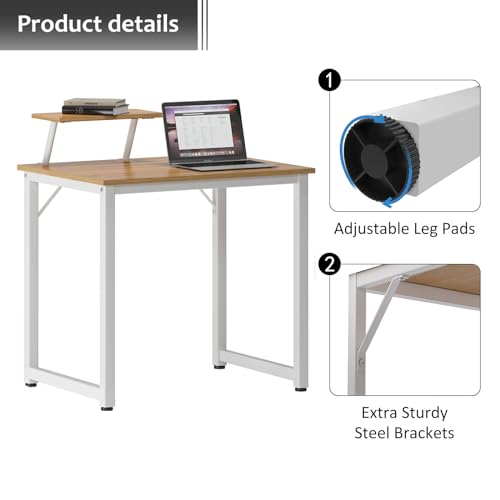 Soges 31.5 Inch Minimalist White Computer Desk - Multifunctional Design For Home & Office