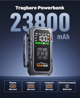 Yaberauto Jump Starter Power Bank With Compressor - 6000A, 23800Mah