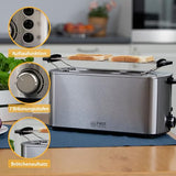 Tzs First Austria Long Slot Toaster - 4 Slices, Stainless Steel, Efficient Heating