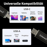 Intenso Twist Line 64Gb - Dual Usb 3.2 Flash Drive With Usb-C & Usb-A, 70Mb/S Speed