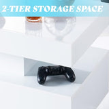 Amerlife High Gloss Led Coffee Table - Modern Design With Remote Control