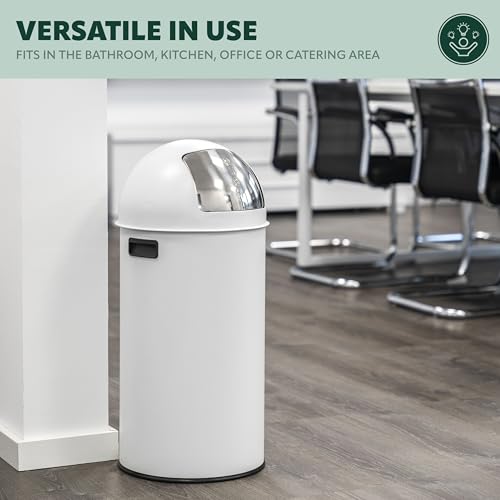 Eluno 35L Push Bin Retro Trash Can With Removable Lid - Elegant Design