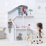 Wuhuhai Dollhouse Bookcase - 3 Tier Kids Bookshelf With Storage