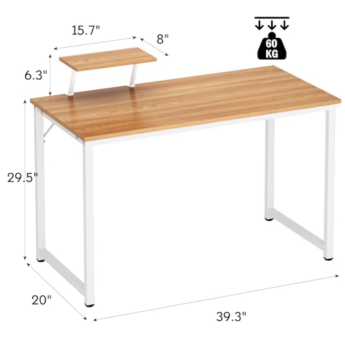 Soges 31.5 Inch Minimalist White Computer Desk - Multifunctional Design For Home & Office