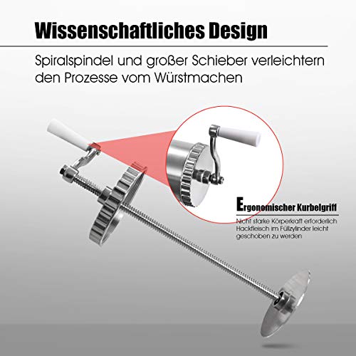 Costway Manual Sausage Filler With 3 Tubes - Easy To Use