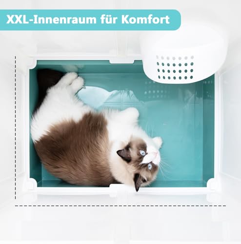 Petraum Xxl Cat Litter Tray With Lid - Spacious & Odour Controlled