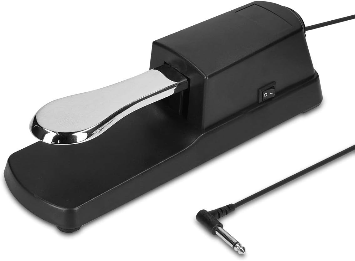 kwmobile Universal Sustain Keyboard Pedal - with 1.5 m Connection Cable - Sustain Pedal Foot Pedal for Digital Piano Keyboard - Piano Pedal