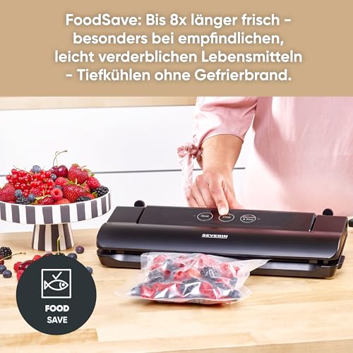 Severin Fs 3610 Vacuum Sealer With 10 Bags - Fresh Food Up To 8X Longer