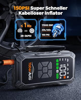 Yaberauto Jump Starter Power Bank With Compressor - 6000A, 23800Mah