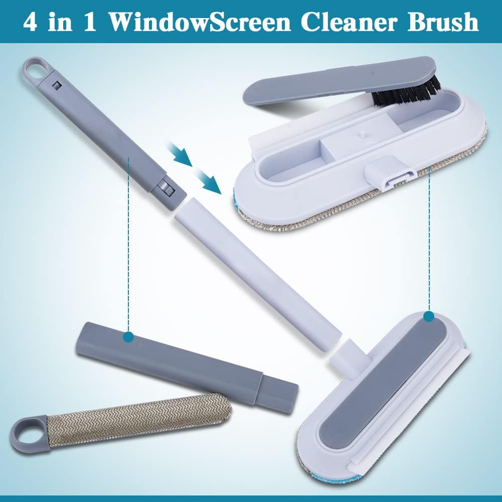 Dollar for Import 11pcs Window Screen Cleaner Tool and Hook Set - Blue, 4-in-1