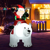 Costway Inflatable Polar Bear With Santa - Perfect Christmas Decoration