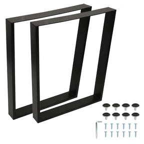 Belfoyer Pack of 2 Black Metal Table Legs for Industrial Style Furniture