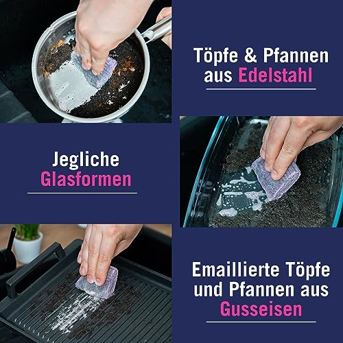 Abrazzo Cleaning Pads | 8 Kitchen & Grill Cleaning Sponges With Natural Soap