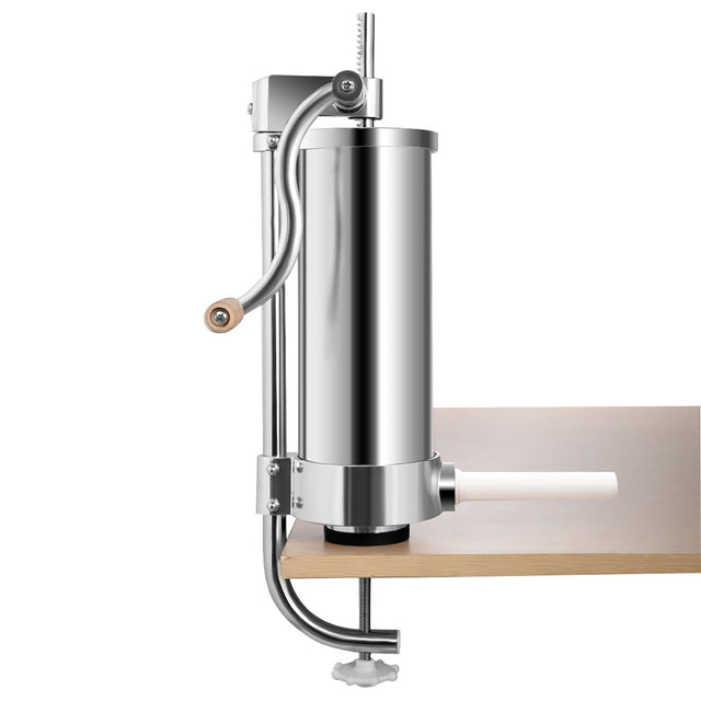 COSTWAY stainless steel manual sausage filler with table clamp and filling tubes