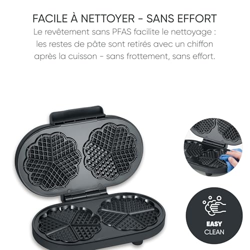 Severin Black Line Duo-Waffle Maker - Perfect Heart-Shaped Waffles