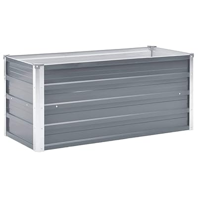 vidaXL Galvanised Steel Garden Planter, 100x40x45cm