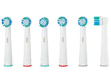 Nevadent 6 Replacement Toothbrush Heads with rounded DuPont bristles in green packaging