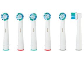 Nevadent 6 Replacement Toothbrush Heads with rounded DuPont bristles in green packaging